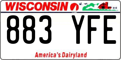 WI license plate 883YFE