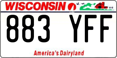 WI license plate 883YFF