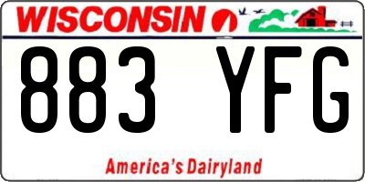 WI license plate 883YFG