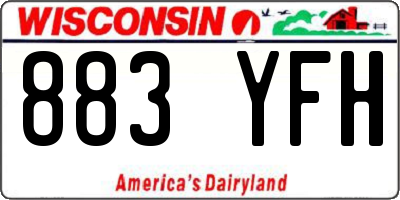 WI license plate 883YFH