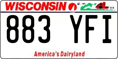 WI license plate 883YFI