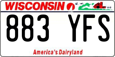 WI license plate 883YFS