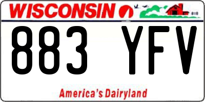 WI license plate 883YFV