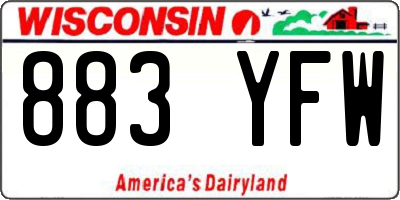 WI license plate 883YFW
