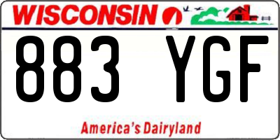 WI license plate 883YGF
