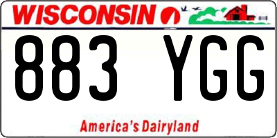 WI license plate 883YGG