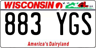 WI license plate 883YGS