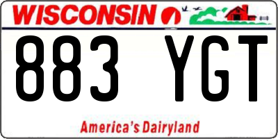 WI license plate 883YGT