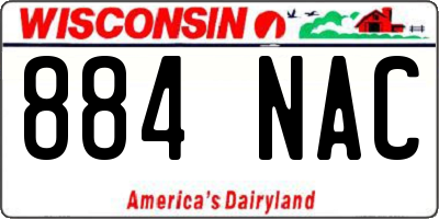 WI license plate 884NAC