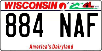 WI license plate 884NAF