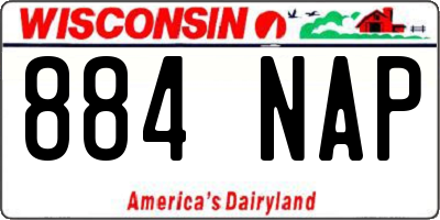 WI license plate 884NAP