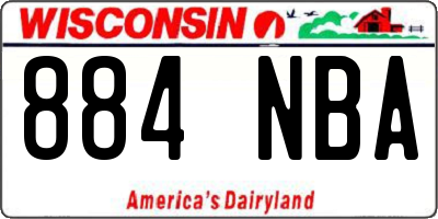 WI license plate 884NBA