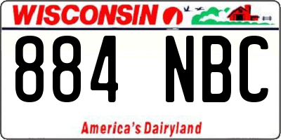 WI license plate 884NBC