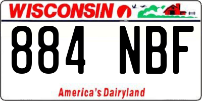 WI license plate 884NBF