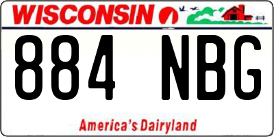 WI license plate 884NBG
