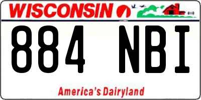 WI license plate 884NBI