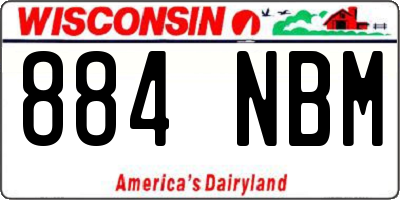 WI license plate 884NBM