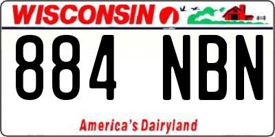 WI license plate 884NBN