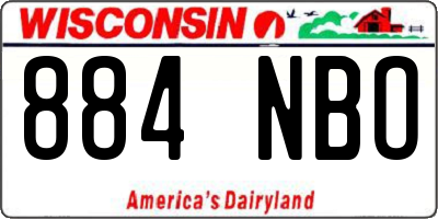 WI license plate 884NBO