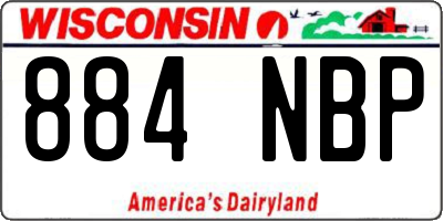 WI license plate 884NBP