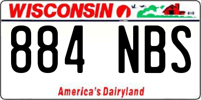 WI license plate 884NBS