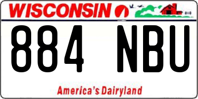 WI license plate 884NBU