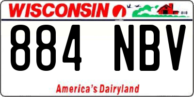 WI license plate 884NBV