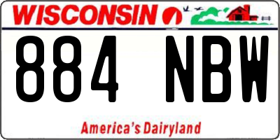 WI license plate 884NBW