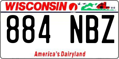 WI license plate 884NBZ