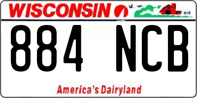 WI license plate 884NCB