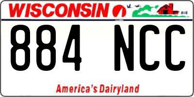 WI license plate 884NCC