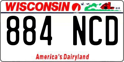 WI license plate 884NCD