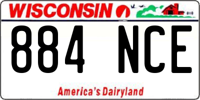 WI license plate 884NCE