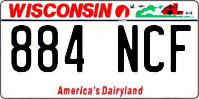 WI license plate 884NCF