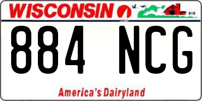 WI license plate 884NCG