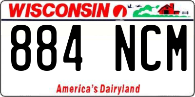 WI license plate 884NCM