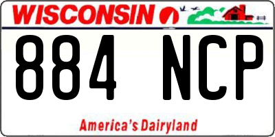 WI license plate 884NCP