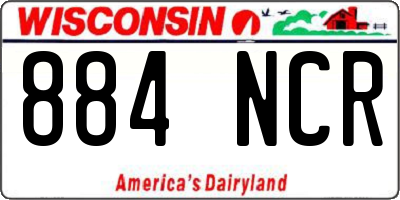WI license plate 884NCR
