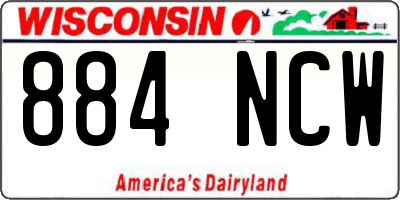 WI license plate 884NCW