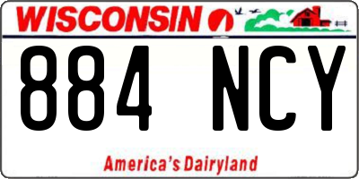 WI license plate 884NCY