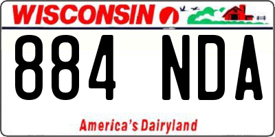 WI license plate 884NDA