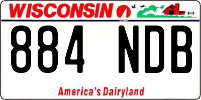 WI license plate 884NDB