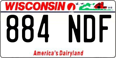 WI license plate 884NDF