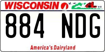 WI license plate 884NDG