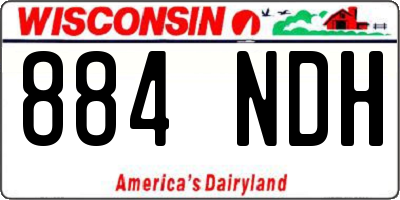 WI license plate 884NDH