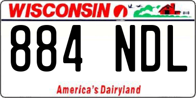 WI license plate 884NDL