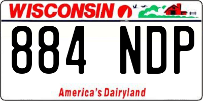 WI license plate 884NDP