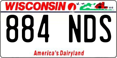 WI license plate 884NDS