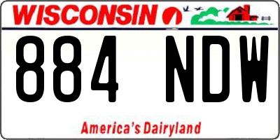 WI license plate 884NDW