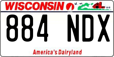 WI license plate 884NDX